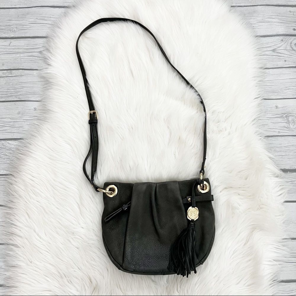 Vince Camuto Black Leather Shoulder Bag/ crossbody bag
